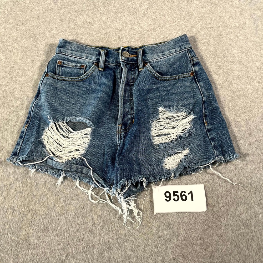 Pacsun Vintage Cut off Shorts Womens 24 Blueβ Denim Ultra High Rise Distressed